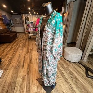 Print kimono swim cover up